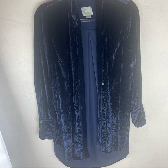 Mauve velvet button front blouse - Picture 12 of 14